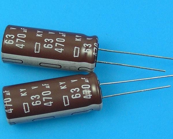 Nippon KY elektrolytický kondenzátor 470uF/63V - 105°C, low ESR