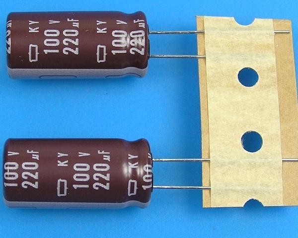 220uF/100V Nippon KY Elektrolytický Kondenzátor - Nízká Impedance, Dlouhá Životnost