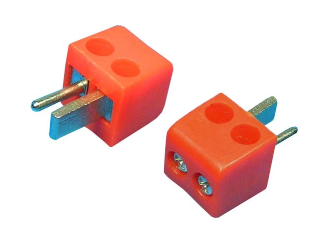 Úhlový červený DIN konektor pro reproduktory - samec