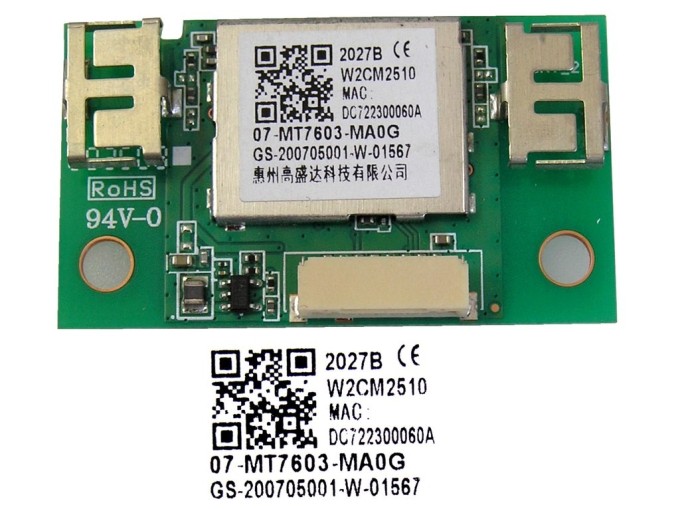 LCD LED WiFi modul W2CM2510 / MT7603