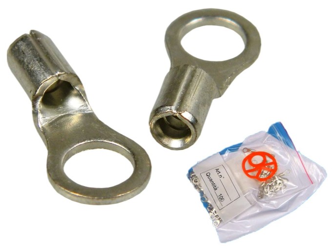 Očko M4 na kabel - krimpovací a letovací, balení 100 ks