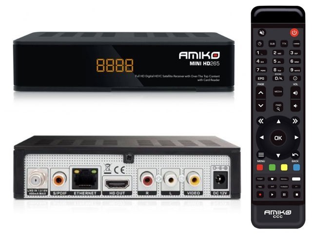 Amiko Mini HD265 HEVC CX LEN DVB-S2 Satelitní Přijímač