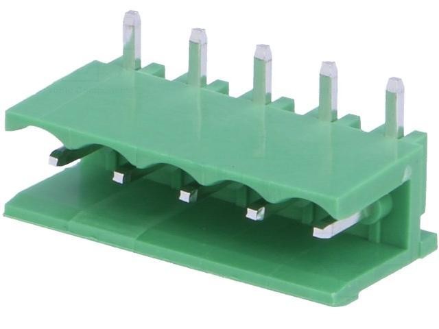 Svorkovnice rozpojovací do plošného spoje Male 5 pólů zelená TBG-5-KB-5P/GN