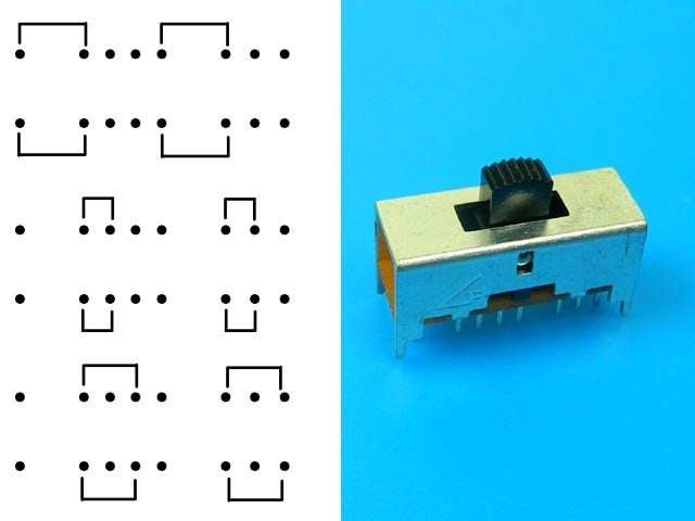 3-polohový přepínač 2 x 8pin RSS3D002B