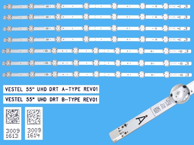 LED podsvit pro LCD TV 55" Vestel UHD - 7 pásků 533mm, varianta 2