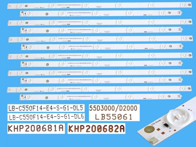 LED podsvit sada Changhong LB55061 - 12 pásků pro LCD TV 55"