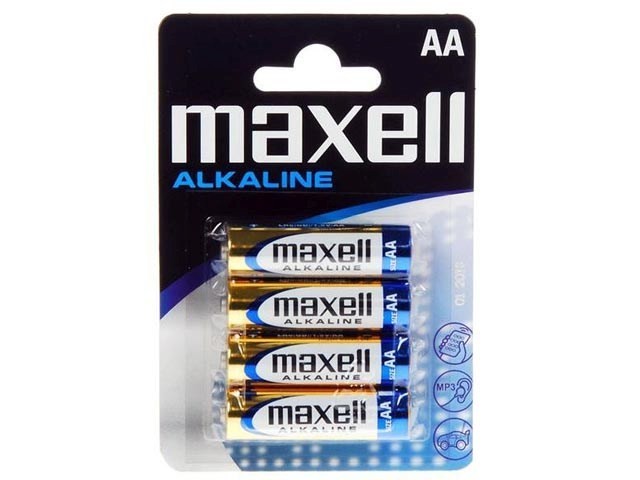 Maxell Alkaline AA Baterie LR06 1.5V - Balení 4ks