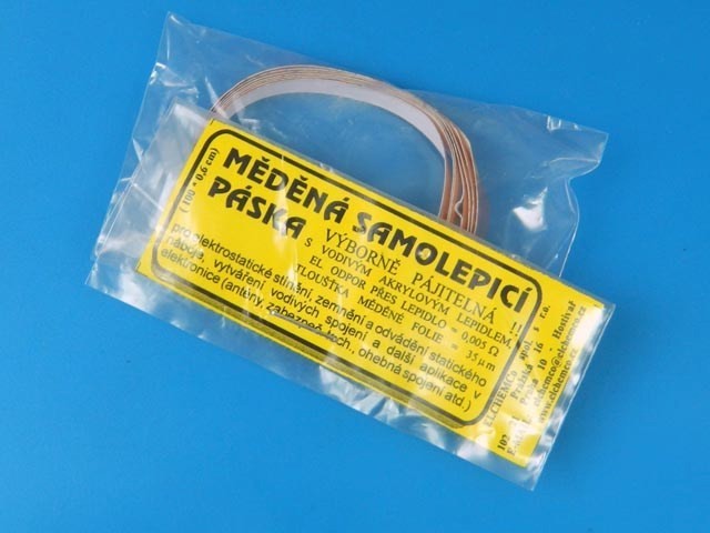 Měděná páska s vodivým akrylovým lepidlem 6mm