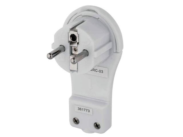 Úhlová vidlice pro prodlužovací přívod 230V 16A bílá