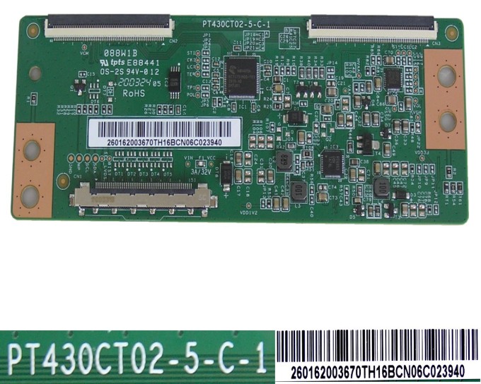 LCD T-CON modul PT430CT02-5-C-1 / TCON board 260162003670TH16BCN06C023940