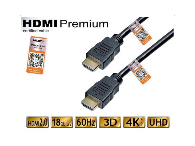 HDMI A - HDMI A Kabel 2.0 s Ethernetem, 1.5m, 18Gbps, 4K/60Hz