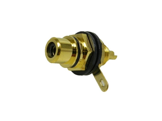 CINCH Konektor - Panelová Samice Zlacená/Černá