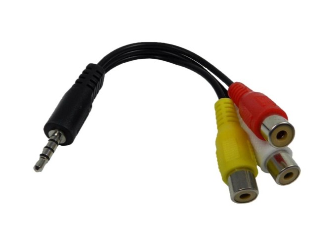 Redukční kabel 3.5mm jack na 3xCINCH 2xAudio L+R a Video 13cm