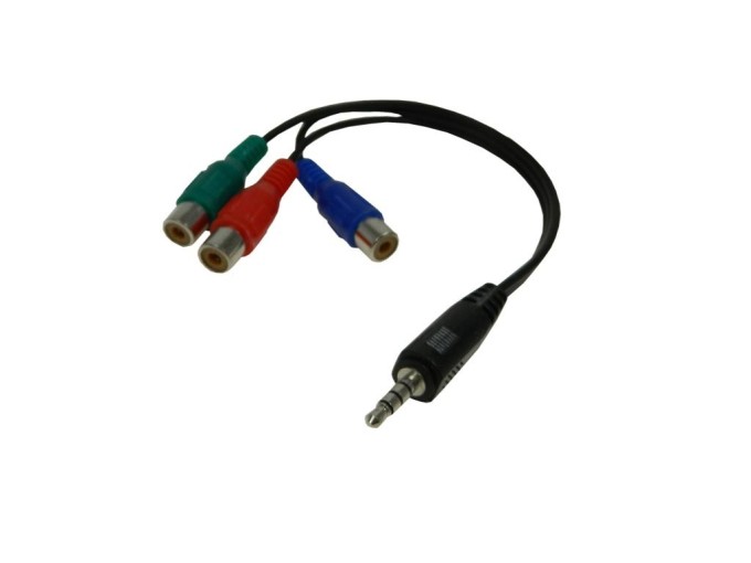 Redukční kabel 3.5mm jack na 3xCINCH R+G+B 23cm