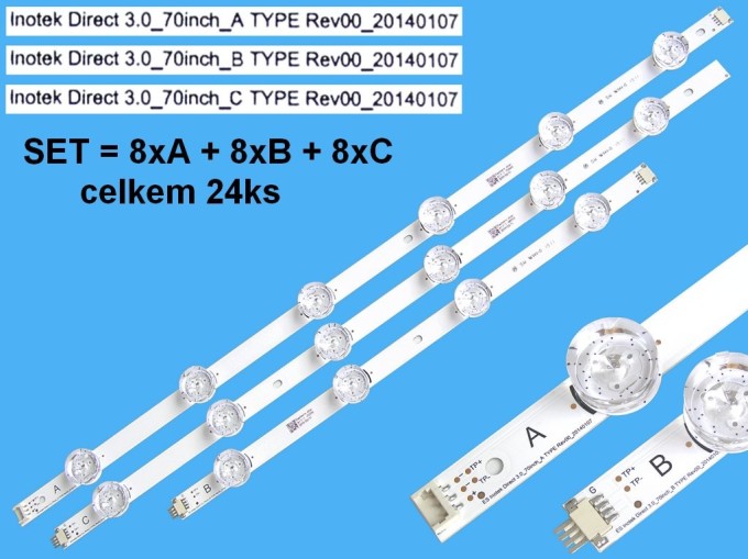 LED podsvit sada LG AGF78402001AL pro 70" panely - 24 pásků DLED TOTAL ARRAY