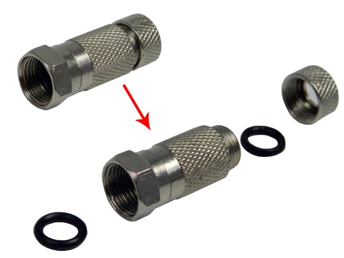 Vodotěsný F konektor FF0 pro kabel 7.0 mm - přímý