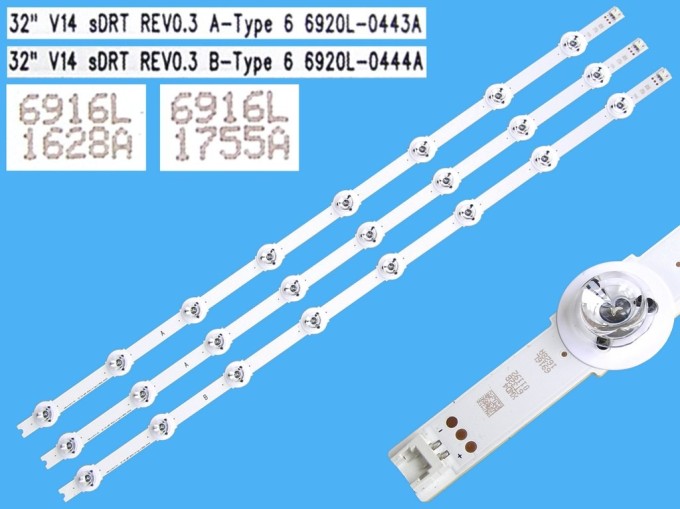 LED podsvícení pro LCD TV 32" LG/Panasonic - sada 3 pásků 610mm