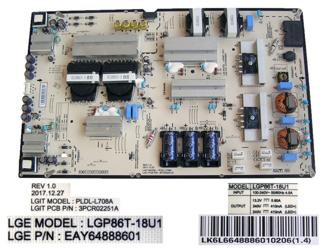 LCD modul zdroj EAY64888601 pro TV LG 86"