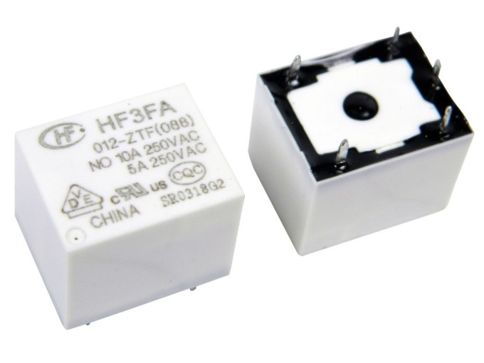 Relé 12V 10A s 1 přepínacím kontaktem HF3FA 012-ZTF HONGFA