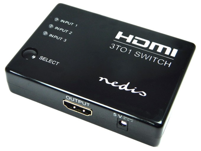 Nedis HDMI Přepínač 3x HDMI Vstup - 1x HDMI Výstup VSWI3453BK