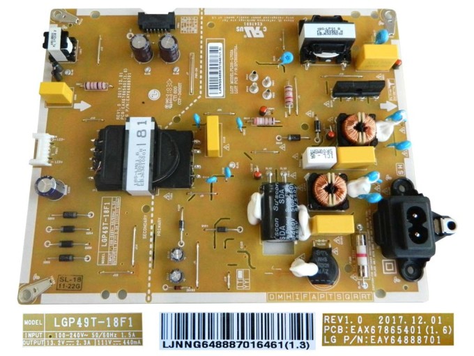 LCD Power Supply Module EAY64888701 for LG 49" TV
