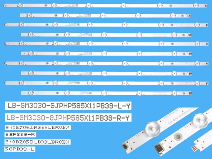 LED podsvit sada 10 pásků pro Philips 58" LCD TV GJPHP585X11PB39