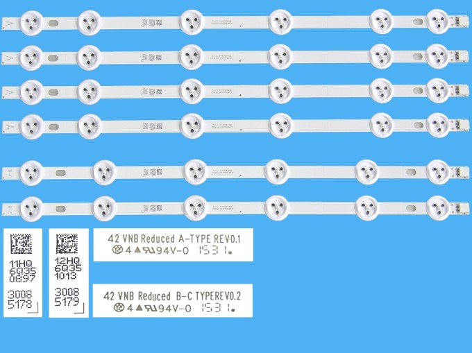 Sada LED podsvícení Vestel 23283028AL - 6 pásků 373mm (4ks type-A, 2ks type-B)