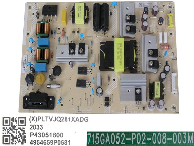 LCD modul zdroj Philips PLTVJQ281XADG SMPS 715GA052-P02-008-003M