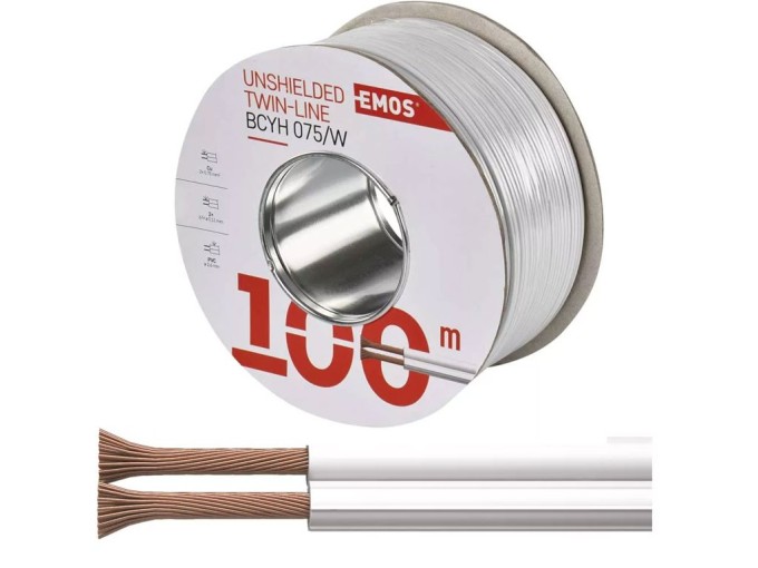 Dvojlinka 2x0,75mm BCYH075/W bílá - měděné vodiče
