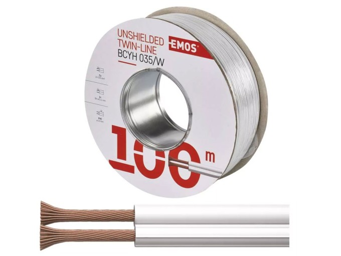 Dvojlinka 2x0,35mm BCYH035/W bílá - CU vodiče