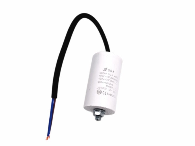 Kondenzátor rozběhový 16µF s kabelem TC886HS