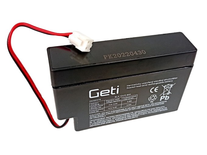 Geti 12V 0,8Ah Olověný Akumulátor s Kabelem