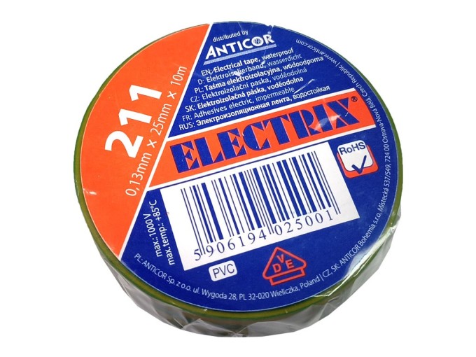 Izolační páska ELECTRIX žluto-zelená 25mm