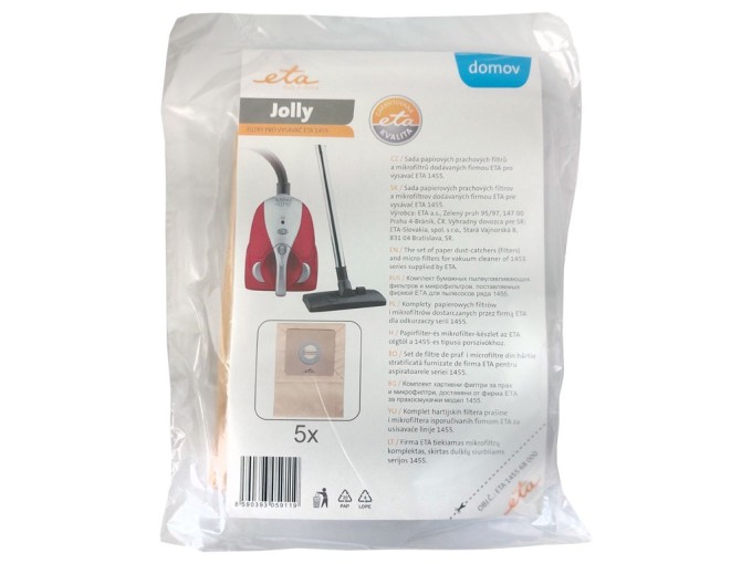 Papírové vysavačové sáčky a filtry 5+2 ks pro ETA 1455 6800