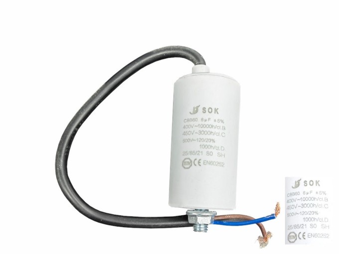 Rozběhový kondenzátor 8µF TC886HS CBB60