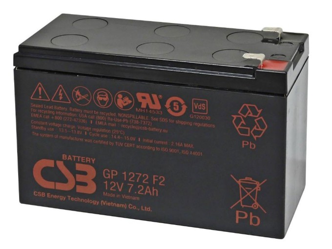 Olověný akumulátor 12V 7,2Ah CSB GP1272F2