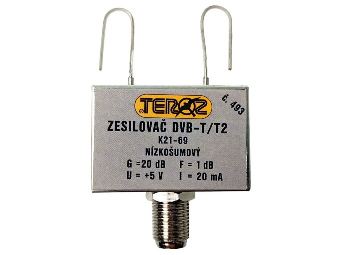 Anténní zesilovač DVB-T / DVB-T2 20dB TEROZ č.493