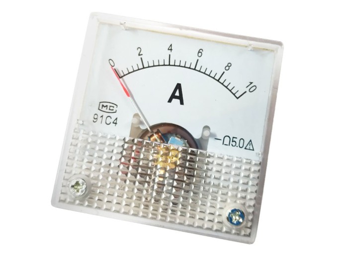 Analogové panelové měřidlo 10A DC 45 x 45 mm s bočníkem