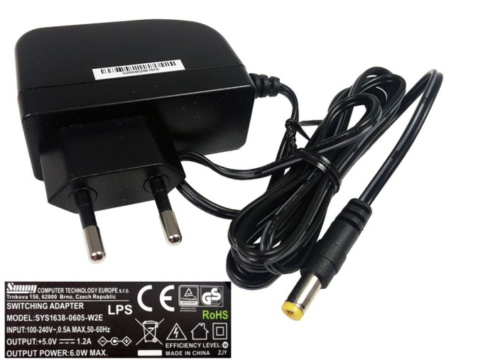 Univerzální impulzní napáječ 5V / 1.2A s konektorem 5.5x2.1mm