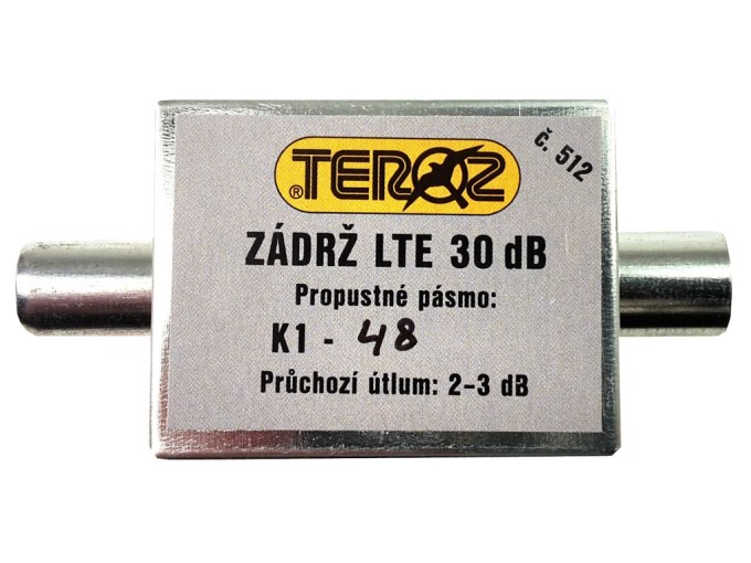 Filtr LTE č. 512 s útlumem 30 dB pro kanály 1-48