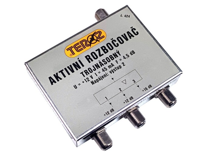 Aktivní anténní rozbočovač TEROZ č.424 s 3 výstupy