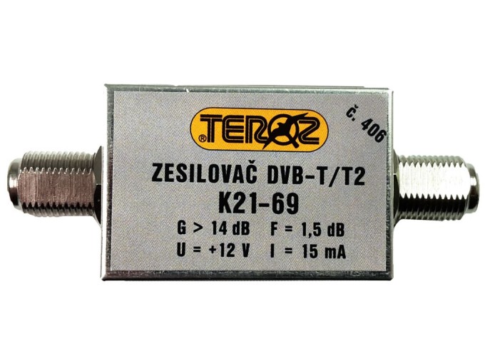 DVB-T / DVB-T2 Anténní Zesilovač 14dB TEROZ č.406