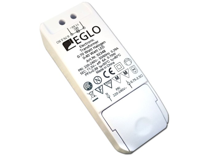 Transformátor 11,5V AC 6A 70W pro halogenové žárovky EGLO