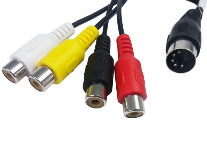 DIN kabel 5pin (samec) na 4x RCA (samice) 0,2m