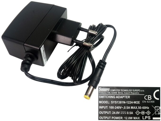 Univerzální impulzní napáječ 24V 0.5A s konektorem 5.5x2.1mm