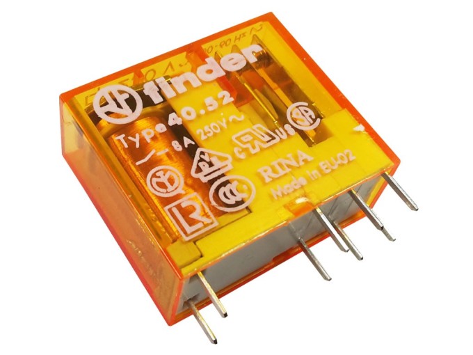 Relé 230V DPDT 8A 40.52.8.230.000 Finder