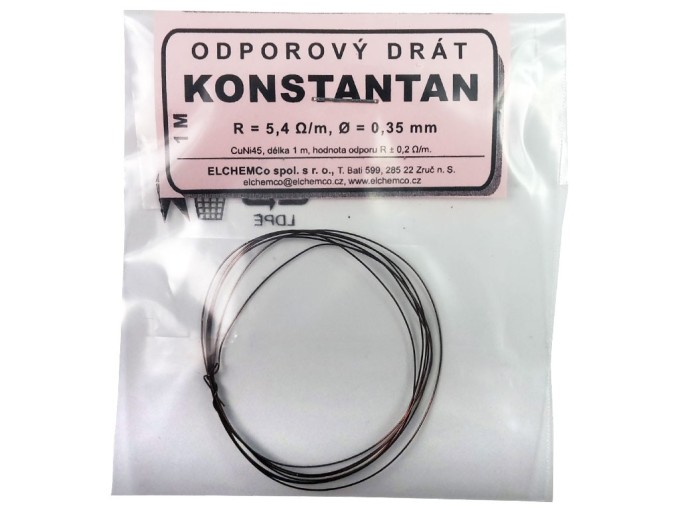 Odporový drát KONSTANTAN 5,4 ohm/m, průměr 0,35 mm