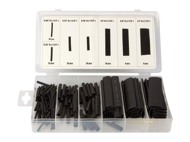 Sada smršťovacích bužírek černá 127 ks