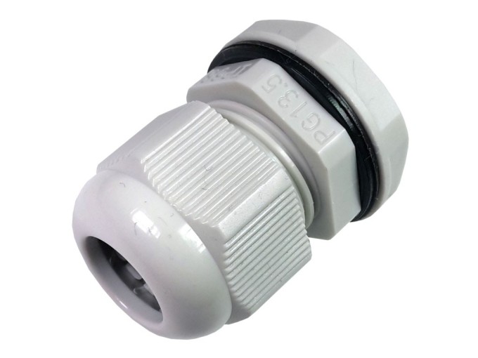 Kabelová průchodka pro vodiče 6-12 mm, PA6.6, šedá, IP68, závit PG