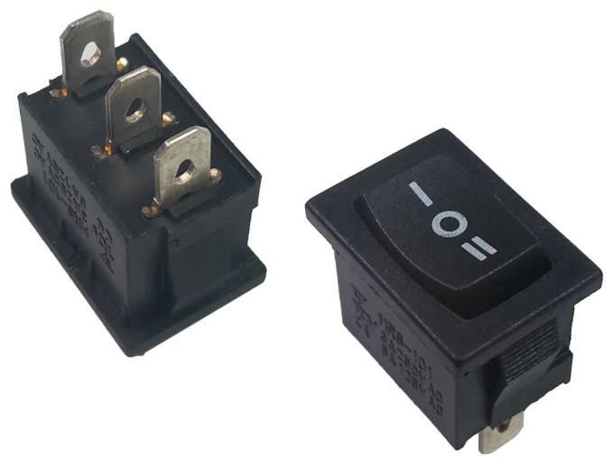 Kolébkový přepínač WSB 2600, 1pólový, 250V/3A, (ON)-OFF-(ON)